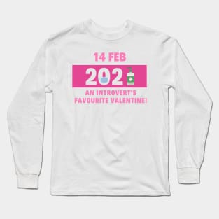 Valentine's Day 2021 Introvert Social Distance Long Sleeve T-Shirt